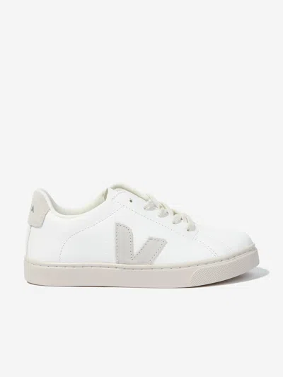 Veja Kids' Esplar Lace-up Leather Trainers In White