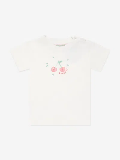 Bonpoint Baby Girls White Cotton Cherry T-shirt
