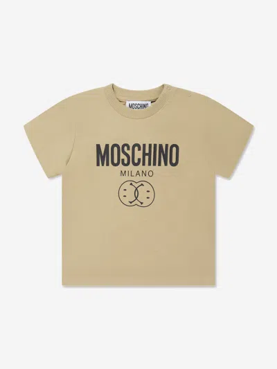 Moschino Babies' Logo-print T-shirt In Brown