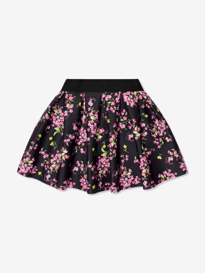Monnalisa Teen Girls Black Floral Skirt