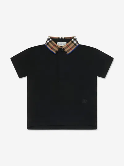 Burberry Baby Boys Black Vintage Check Polo Shirt