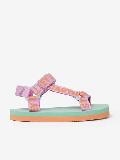 Stella Mccartney Kids' Logo-tape Sandals In Multicoloured