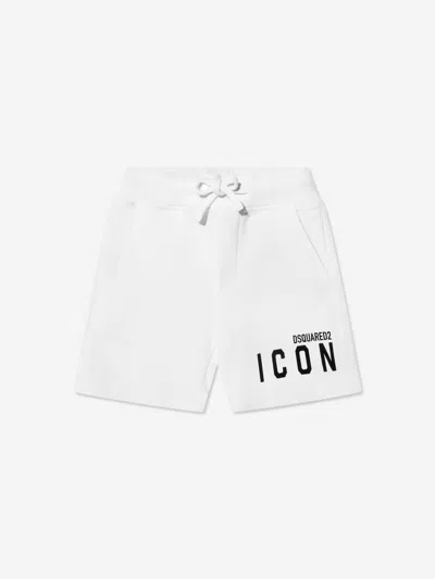 Dsquared2 Kids' D2p602u-icon Shorts Dsquared White Cotton Shorts With Icon Logo