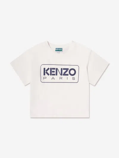 Kenzo Kids' Logo-print Organic Cotton T-shirt In Ivory