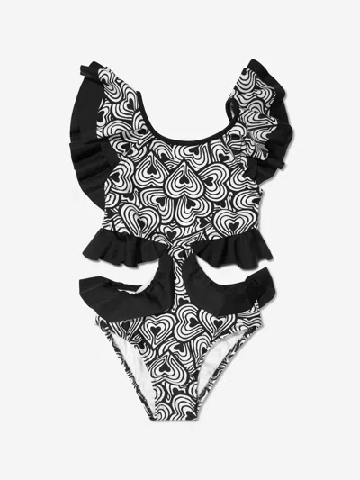 Nessi Byrd Kids' Cut-out Detail Swimsuit In Black