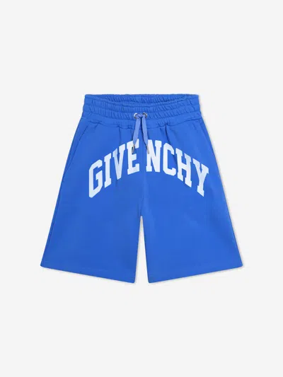 Givenchy Kids' Logo-print Fleece Shorts In Blue