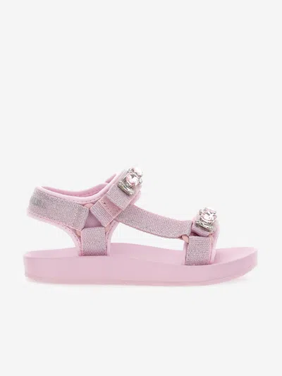 Monnalisa Kids' Girls Pink Jewelled Sandals