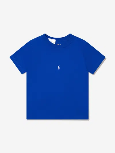Polo Ralph Lauren Kids' Embroidered-logo Cotton T-shirt In Blue