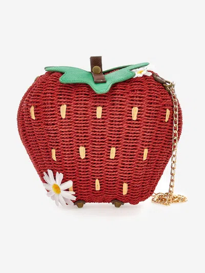 Monnalisa Kids' Strawberry Crossbody Bag In Red