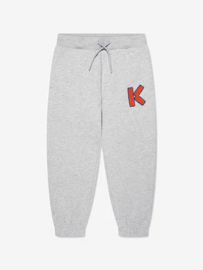 Kenzo Kids' Logo-patch Track Pants In Grey
