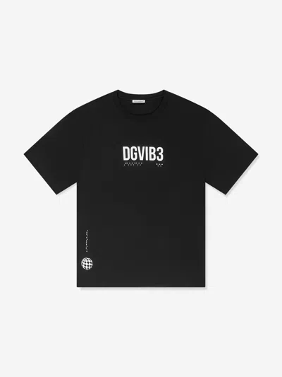 Dolce & Gabbana Kids' Dg Vibe-print Cotton T-shirt In Black