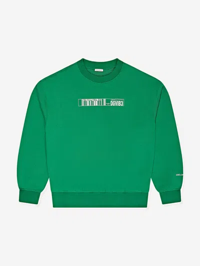 Dolce & Gabbana Kids' Dg Vibe-print Cotton Sweatshirt In Green