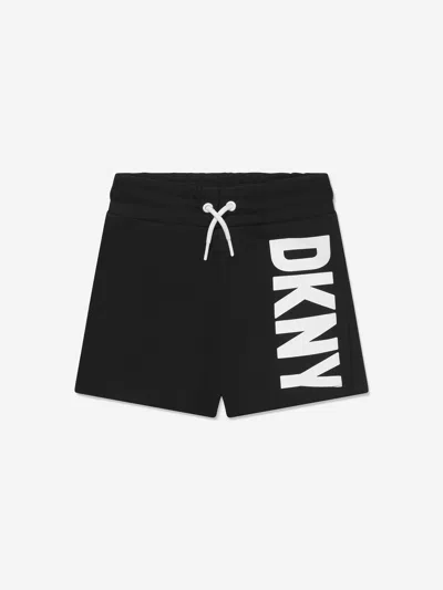 Dkny Kids' Logo印花抽绳短裤 In Black