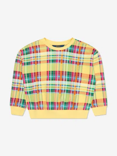 Ralph Lauren Kids' Polo Pony Plaid Sweatshirt In Multicoloured