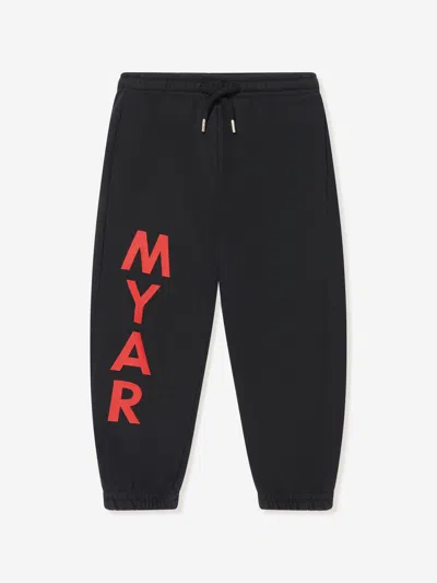 Myar Kids' Logo印花细节运动裤 In Black