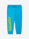 Dsquared2 Kids' Logo Print Cotton Sweatpants In Blue