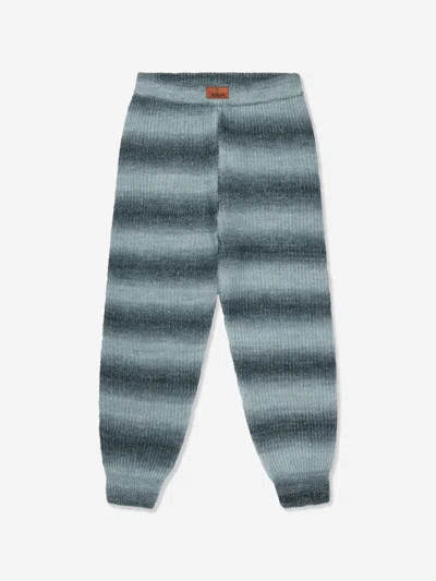 Missoni Kids' Ombré-effect Striped Knitted Trousers In Grey