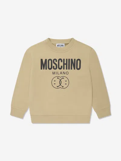 Moschino Kids' Logo印花卫衣 In Brown