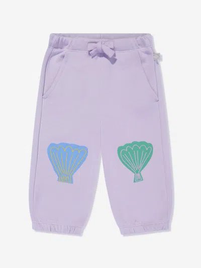 Stella Mccartney Babies' Seashell-print Cotton Track Pants In Purple