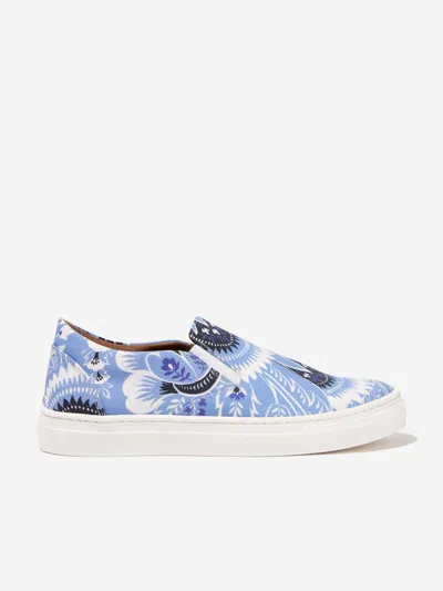 Etro Paisley-print Slip-on Trainers In Blue