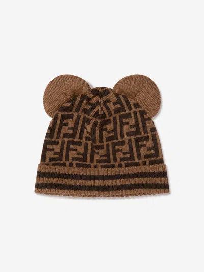 Fendi Hat With Teddy Ears In Marrone