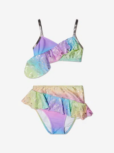 Nessi Byrd Kids' Gigi Seashell-print Bikini In Multicoloured