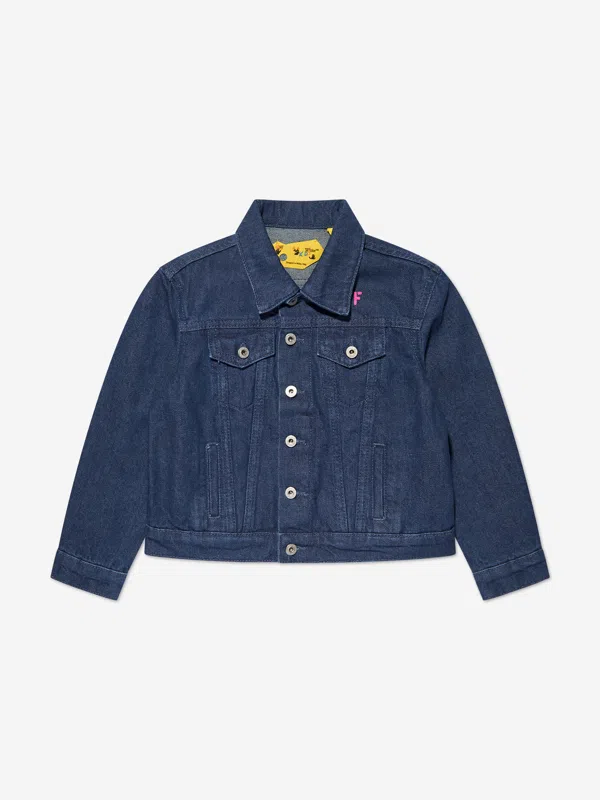 Off-White Kids Arrows-print denim jacket - Blue