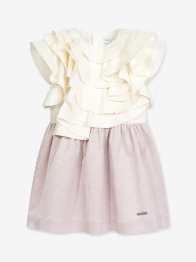 Jessie And James Kids' Ruffled Cotton Dress In Pink