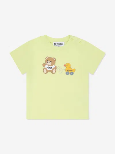 Moschino Baby Teddy Toy T-shirt In Yellow
