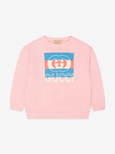 Gucci Kids' Girls Logo Sweatshirt In Pink