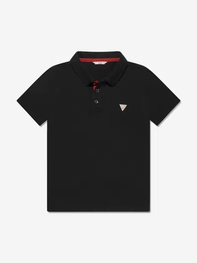 Guess Kids' Boys Logo Polo Shirt In Black