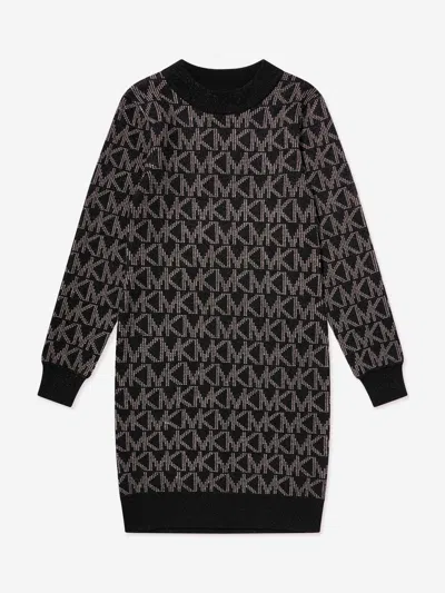 Michael Kors Kids' Girls Knitted Logo Dress In Black