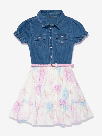 Guess Kids' Girls Chambray Floral Dress In Blue