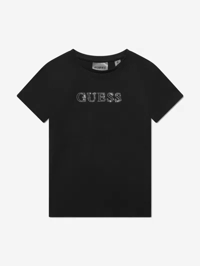Guess Babies' Girls Logo T-shirt In Black