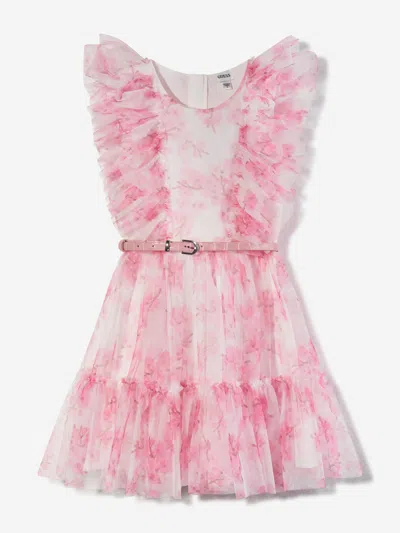 Guess Kids' Girls Cherry Blossom Tulle Dress In White