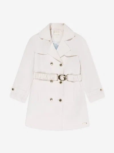 Guess Kids' Girls Trench Coat In Ivory