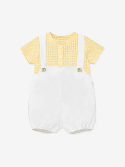 Paz Rodriguez Baby Boys Dungaree Shorts Set In Multicoloured