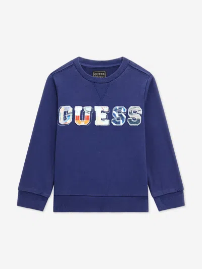 Guess Babies' Boys Logo Sweatshirt In Blue