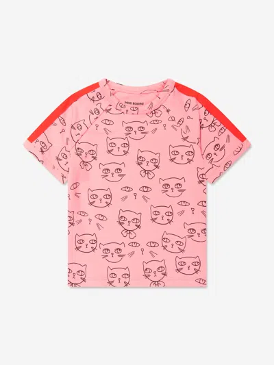 Mini Rodini Kids' Girls Cathlethes T-shirt In Pink