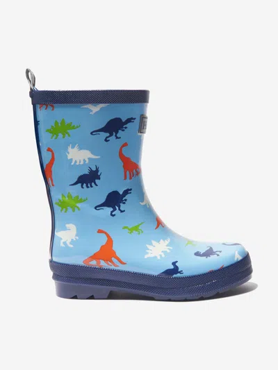 Hatley Baby Kids' Boys Prehistoric Dinos Shiny Rain Boots Eu 20 Uk 3 Blue
