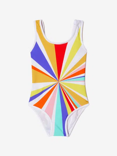 Nessi Byrd Kids' Pinwheel-pattern One-piece Swimsuit In Multicoloured