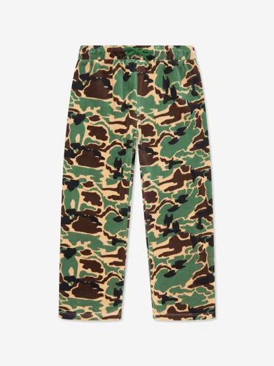 Mini Rodini Kids' Camouflage Velour Sweatpants In Green