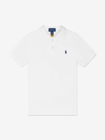 Ralph Lauren Kids' Boys Logo Polo Shirt 7 Yrs White