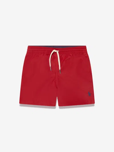 Ralph Lauren Kids' Boys Logo Swim Shorts In Red