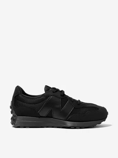 New Balance Kids 327 Lace Up Logo Trainers In Black