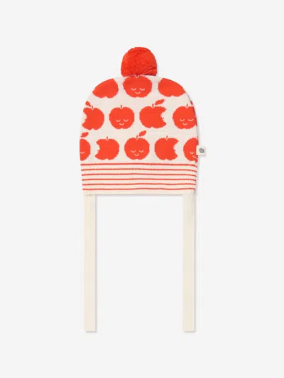 The Bonnie Mob Babies' Kids Apple Knit Bobble Hat In Red