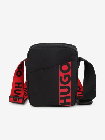 Hugo Kids' Logo-print Canvas Bag In Black