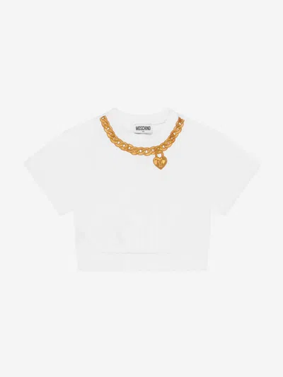 Moschino Babies' Girls Necklace Print Sweater Top In White