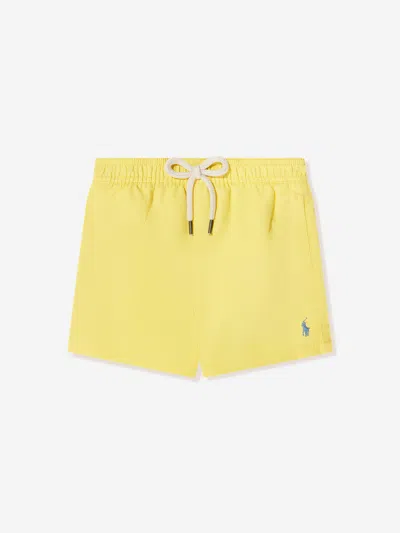 Ralph Lauren Kids' Boys Logo Swim Shorts In Yellow