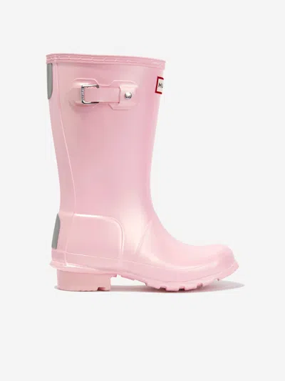 Hunter Kids' Girls Original Nebula Wellington Boots In Pink